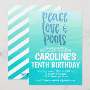 Invitation à une fête d'anniversaire Pool Party