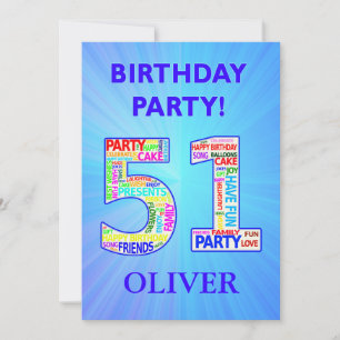 Invitation à une fête d'anniversaire pour les 51 a