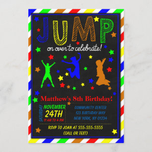 Invitation à une fête d'anniversaire saut pour un