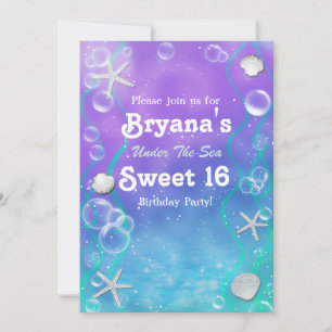 Invitation à une fête d'anniversaire sous la mer p