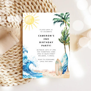 Invitation à une fête d'anniversaire sur la plage 