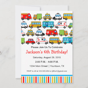Invitation à une fête d'anniversaire sur le thème 