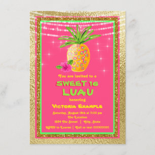 Invitation à une fête d'anniversaire Sweet 16 Luau