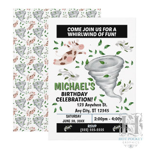 Invitation à une fête d'anniversaire Tornade