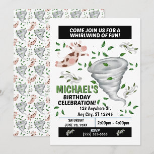 Invitation à une fête d'anniversaire Tornade