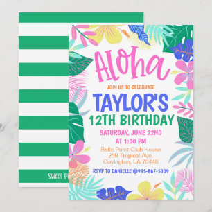 Invitation à une fête d'anniversaire tropicale