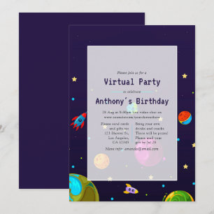 Invitation à une fête d'anniversaire virtuelle dan