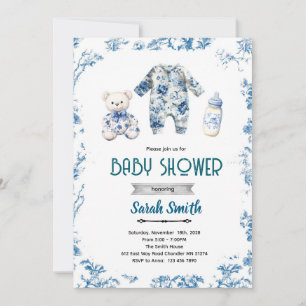 Invitation à une fête de baby shower dans le style