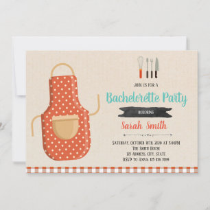Invitation à une fête de bachelorette en cuisine