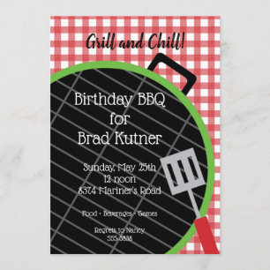 Invitation à une fête de barbecue grillades