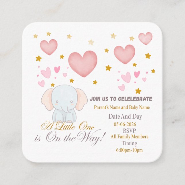 Invitation à une fête de bébé (Devant)