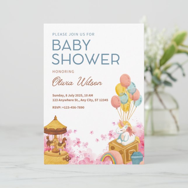 Invitation à une fête de bébé (Debout devant)