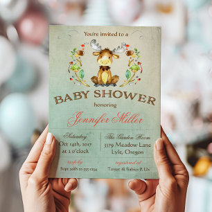 Invitation à une fête de bébé orignal