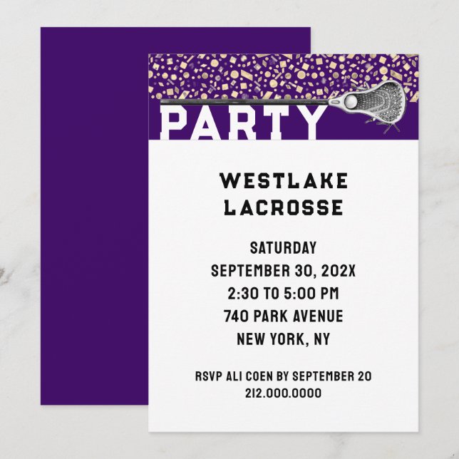 Invitation à une fête de crosse (Devant / Derrière)