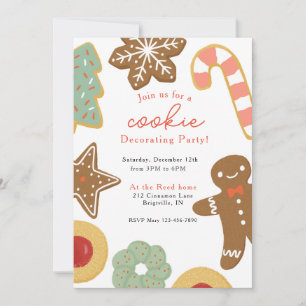 Invitation à une fête de décoration de biscuits