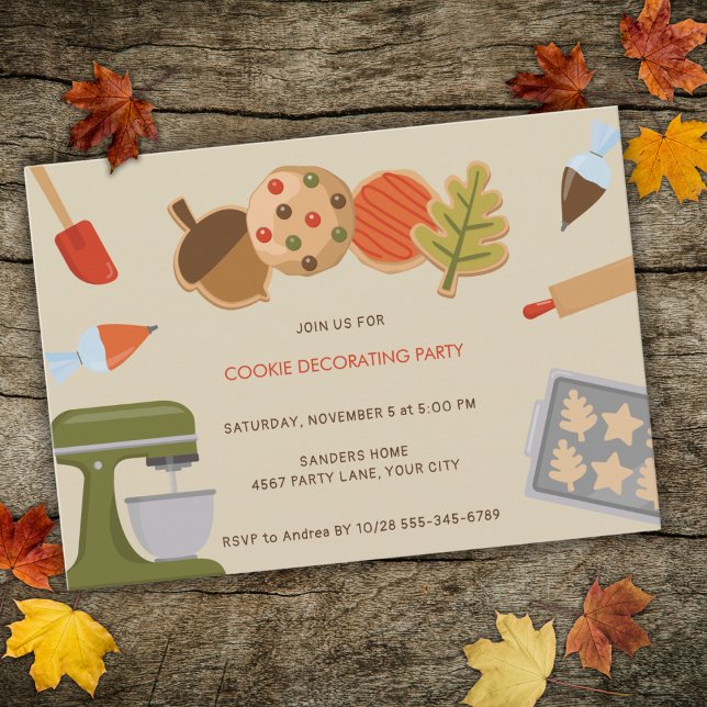 INVITATION À UNE FÊTE DE DÉCORATION DE COOKIES (Créateur téléchargé)