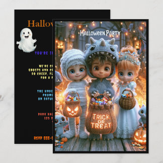 Invitation à une fête de déguisement pour Hallowee