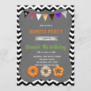 Invitation à une fête de donuts Halloween