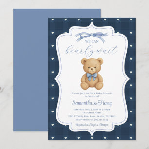 Invitation à une fête de douche de bébé Ourson en