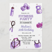 Invitation à une fête de fille fitness