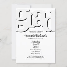 Invitation à une fête de fin d'études AMUSANTE ET 