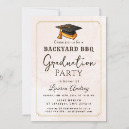 Invitation à une fête de fin d'études avec barbecu