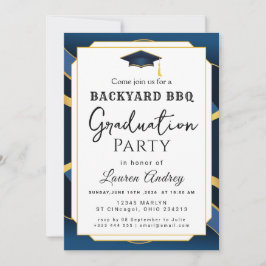 Invitation à une fête de fin d'études avec barbecu