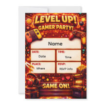 Invitation à une fête de gamer de niveau supérieur