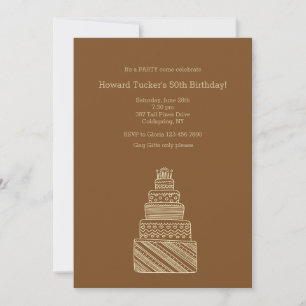 Invitation à une fête de gâteau d'anniversaire