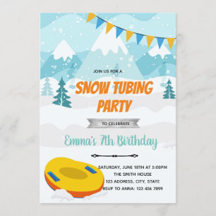 Invitation à une fête de glissade en tube en hiver