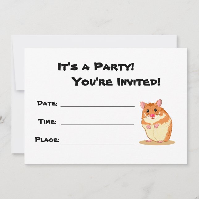 Invitation à une fête de hamster mignon (Devant)