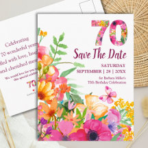 Invitation à une fête de jardin pour un 70e annive