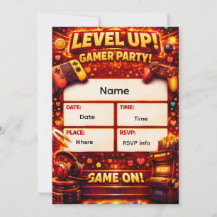Invitation à une fête de joueur de niveau supérieu