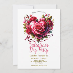 Invitation à une fête de la Saint-Valentin florale