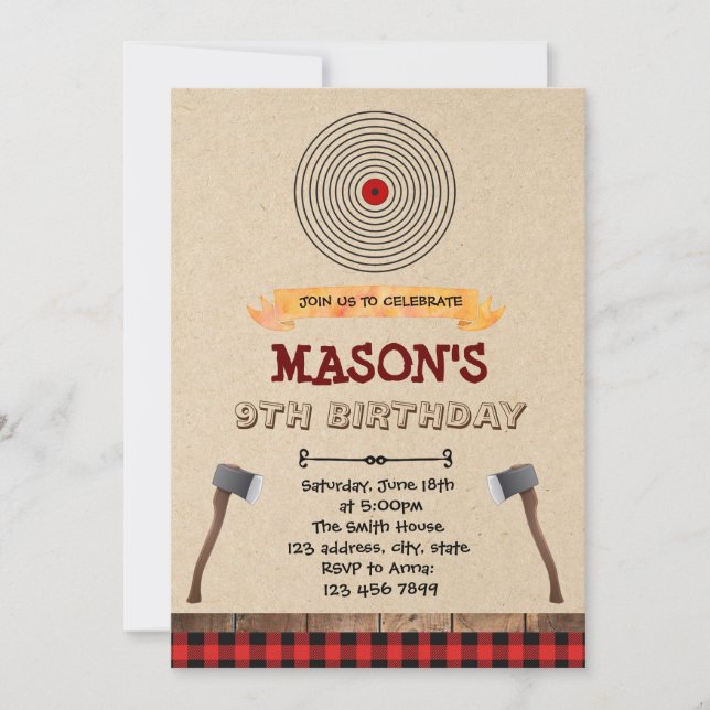 Invitation à une fête de lancer de hache (Devant)