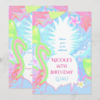 Invitation à une fête de luau tropical couleur ana