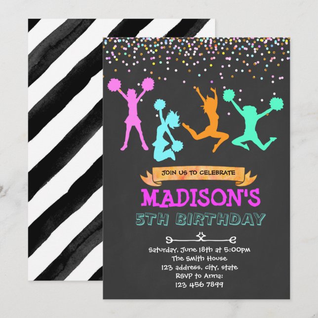 Invitation à une fête de majorette scintillante (Devant / Derrière)