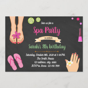 Invitation à une fête de manucure et pédicure spa