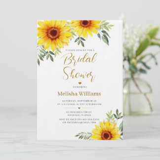 Invitation à une fête de mariage aquarelle soleil
