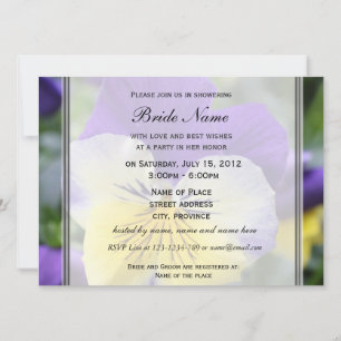 Invitation à une fête de mariage, fleur de pensée