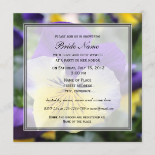 Invitation à une fête de mariage, fleur de pensée