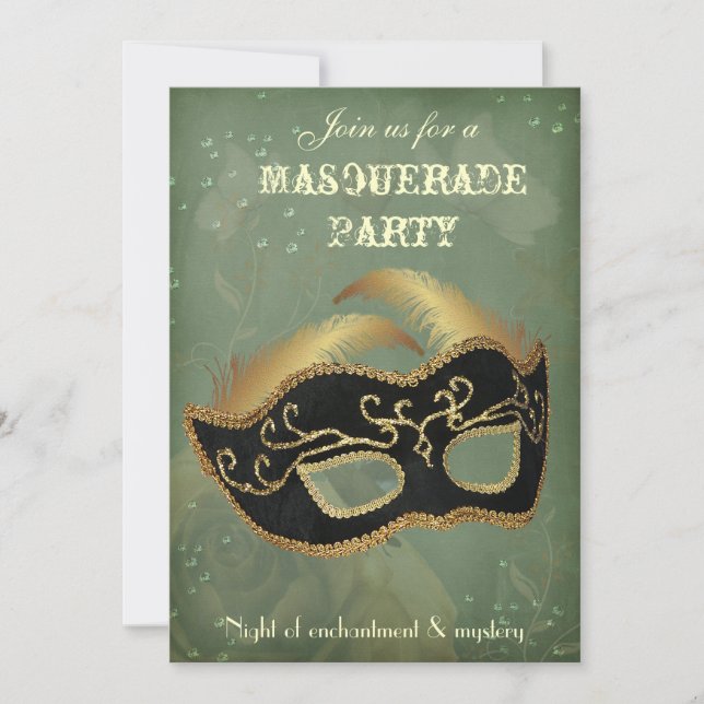 Invitation à une fête de masquerade fantastique (Devant)