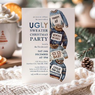 Invitation à une fête de Noël avec des pulls moche