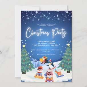 Invitation à une fête de Noël avec un bonhomme de 