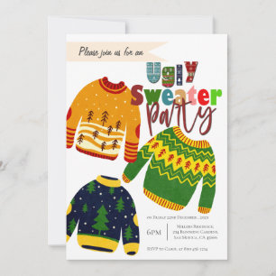 Invitation à une fête de Noël avec un pull moche m