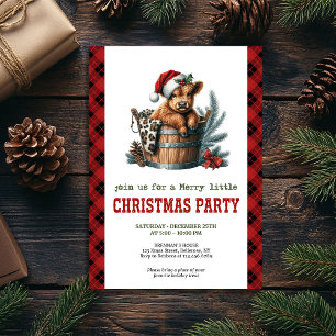 Invitation à une fête de Noël avec une vache des H
