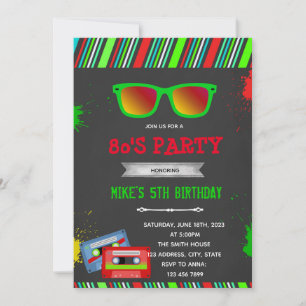 Invitation à une fête de Noël des années 80
