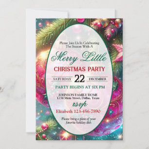Invitation à une fête de Noël lumineuse et colorée