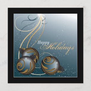 Invitation à une fête de Noël - Ornements Turquois