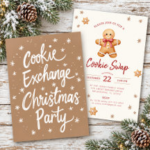 Invitation à une fête de Noël pour échange de bisc